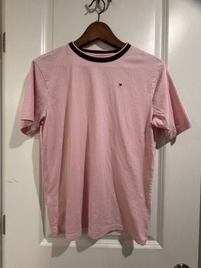 Tommy Hilfiger Boys XL (20) Pink Tee - Ribbed Crewneck
